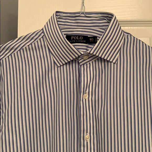 Ralph Lauren Blue and white striped button up - Picture 2 of 3